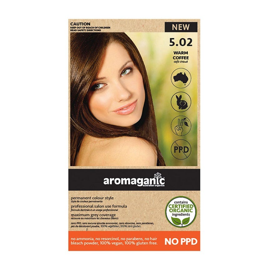 Aromaganic Vegan Organic Hair Dye 5.02 Warm Coffee