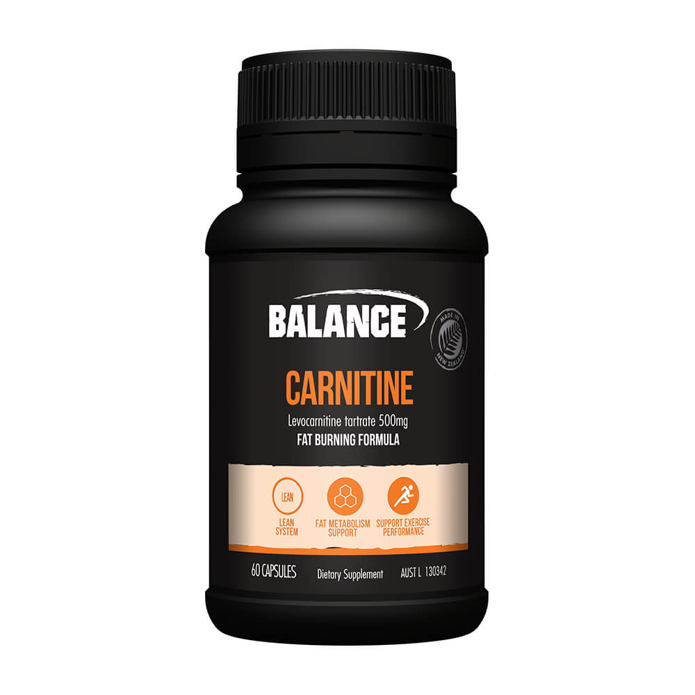 Balance Carnitine Supplement Bottle and Capsules - Energy Support