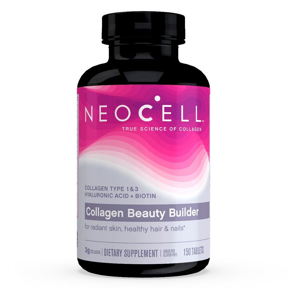 NeoCell Collagen Beauty Builder Bottle and Tablets
