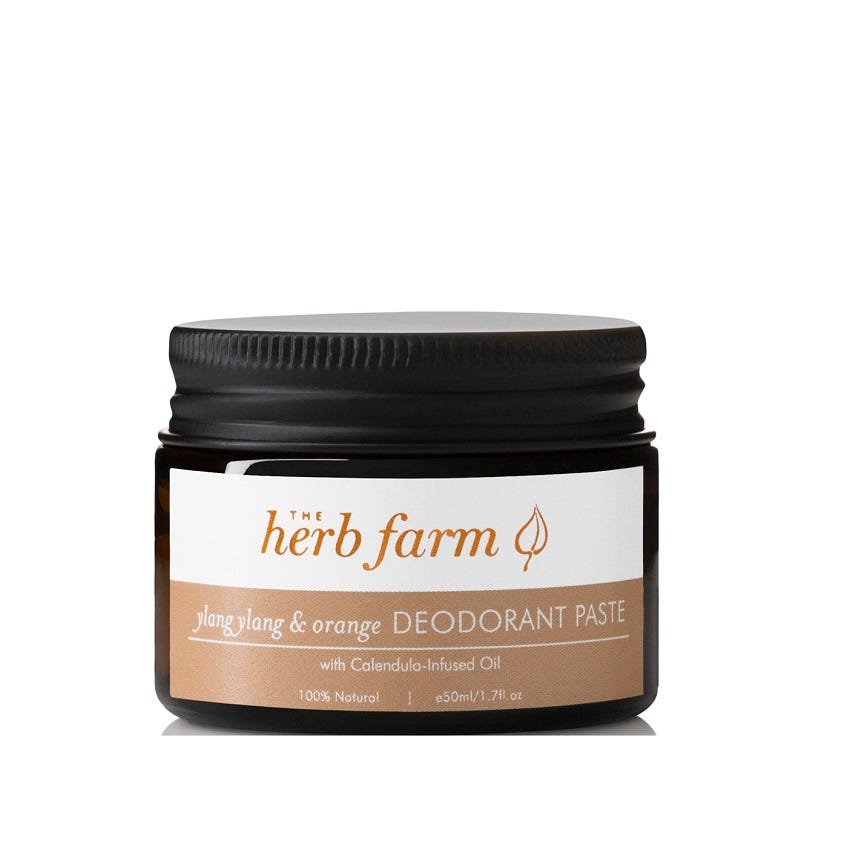 The Herb Farm Ylang Ylang & Orange Deodorant Paste 50ml jar – natural aluminium-free deodorant with essential oils