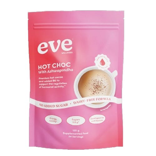 Image of Eve Hot Choc with Ashwagandha, a ideal relaxation drink to relax with.