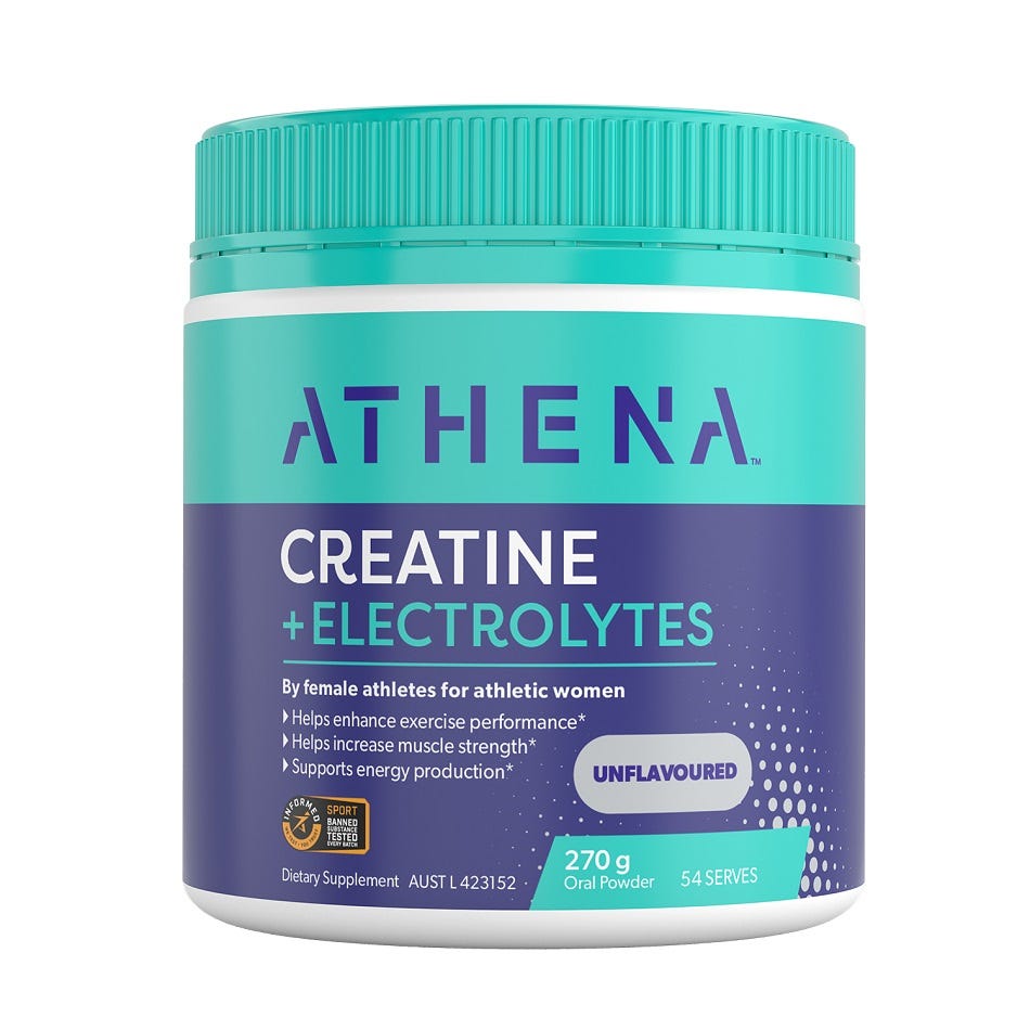 Image of Athena Creatine + Electrolytes Powder for exercise performance.