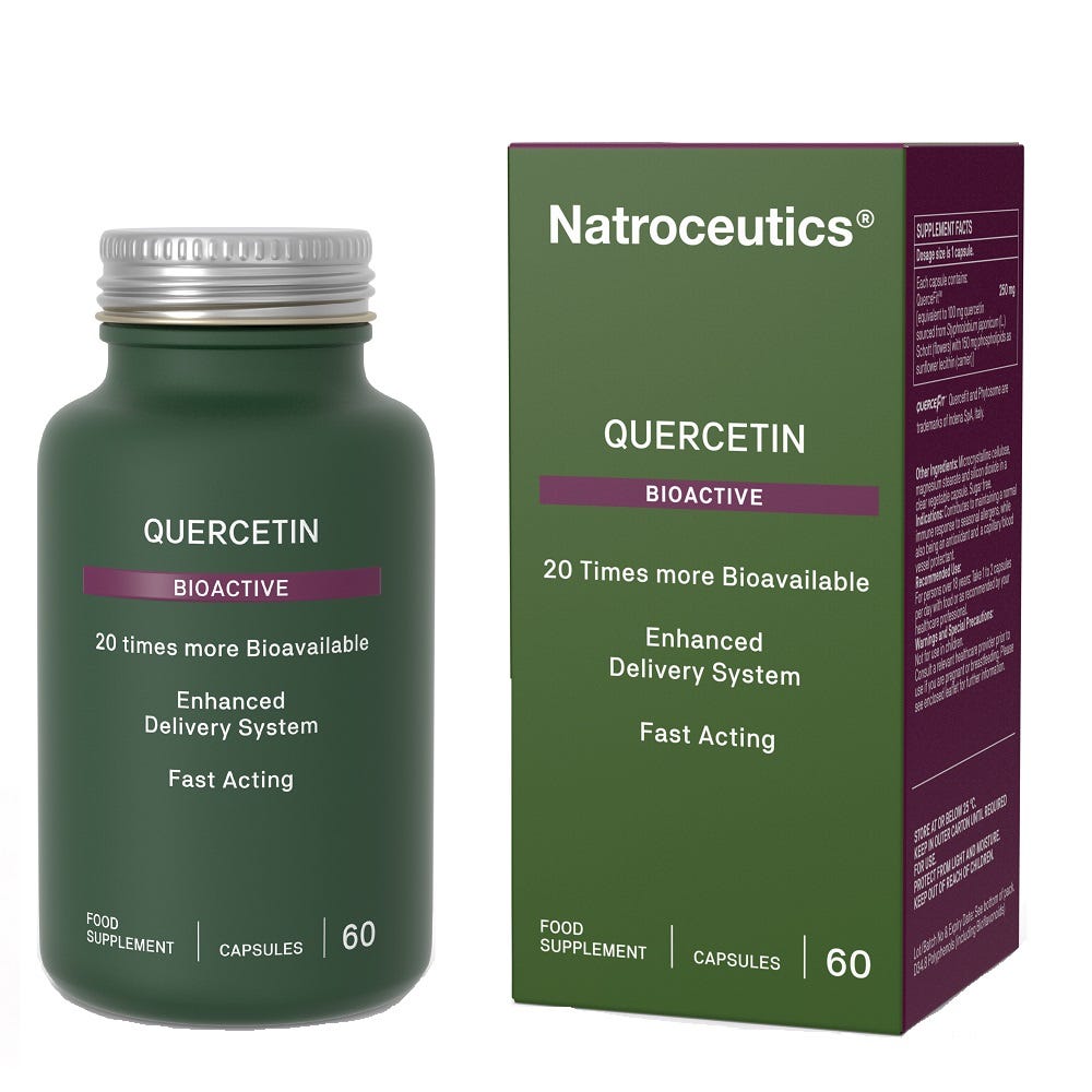 Image of Natroceutics Quercetin Bioactive Bottle, Box and Capsules
