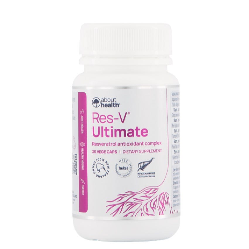 Image of About Health Res-V Ultimate Bottle and Capsules for general great health
