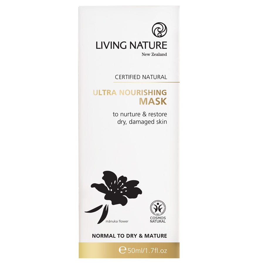 Living Nature Ultra Nourishing Mask – natural face mask in tube for deep hydration and skin restoration - 50ml Box