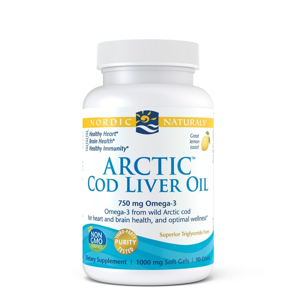 Nordic Naturals Cod Liver Oil - support for immune, joint, heart, brain and eye health 