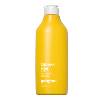 Yellow bottle of Oplexx Hair Nourish Bond Builder Shampoo on a white background