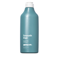 Blue shampoo bottle with white cap and text on a white background