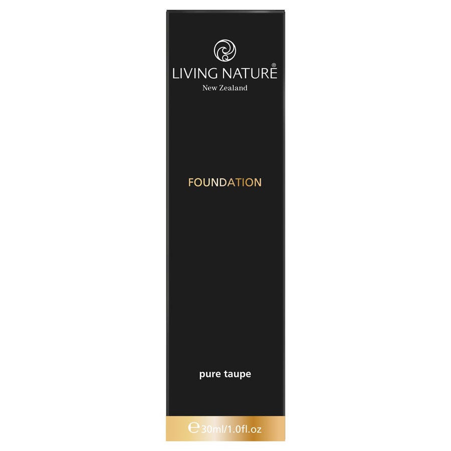 Living Nature Foundation - Pure Taupe – natural foundation for cool light to medium skin tones - box