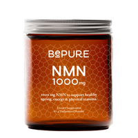 BePure NMN 1000mg supplement jar on a white background