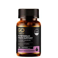 Vitamin supplement bottle labeled 'GO Healthy' on a black background
