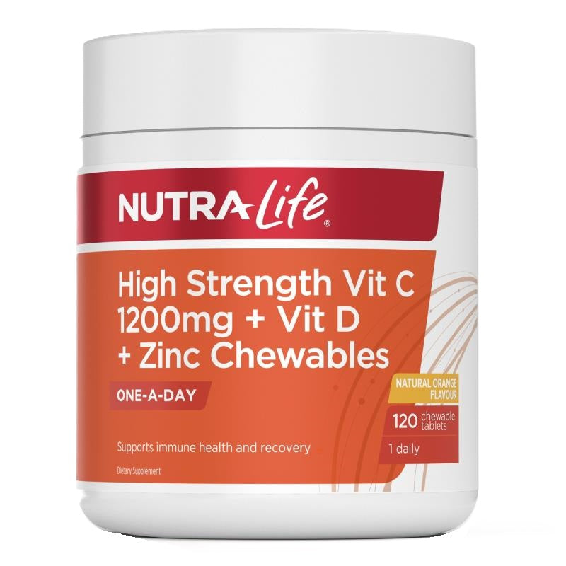 High Strength Vit C 1200mg + Vit D + Zinc Chewables