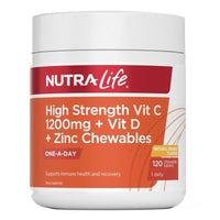 High Strength Vit C 1200mg + Vit D + Zinc Chewables