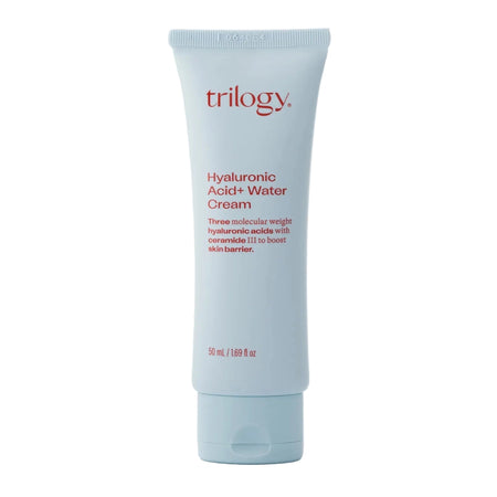 Trilogy Hyaluronic Acid+ Water Cream tube on a white background