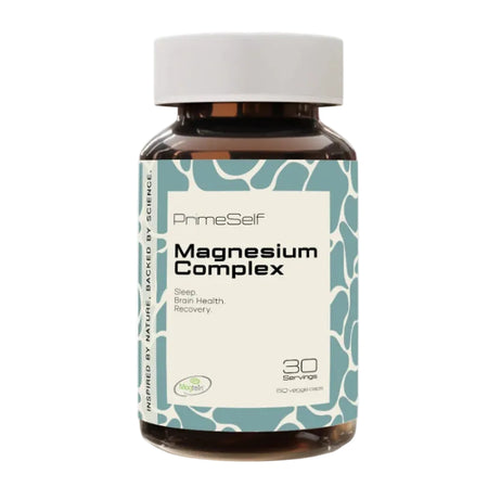 Bottle of PrimeSelf Magnesium Complex on a white background