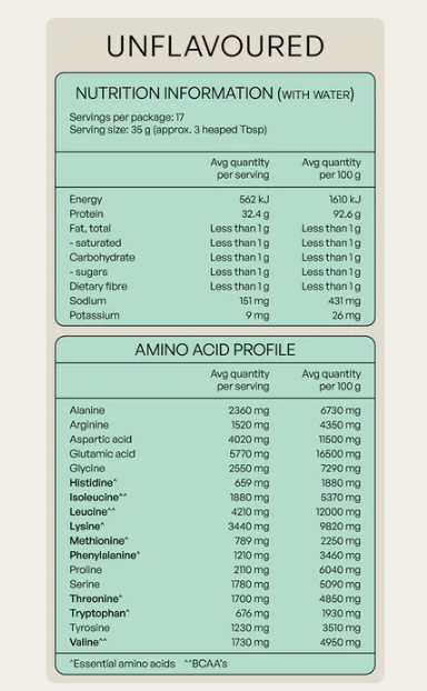 NZ Whey Protein Isolate + Collagen Unflavoured