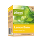 Box of planet organic Lemon Balm Organic Herbal Tea on a white background