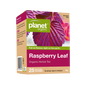 Planet Organic Raspberry Leaf tea box with a purple leaf image on a white background