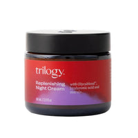 Jar of Trilogy Replenishing Night Cream on a white background