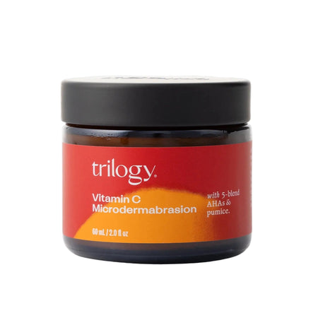 Trilogy Vitamin C Microdermabrasion product jar on a white background