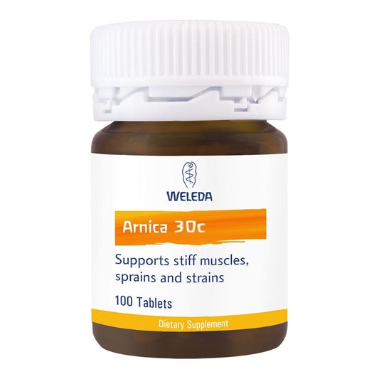 Weleda Arnica 30c homeopathic remedy bottle – for natural relief of bruises and muscle strains - 100 Tablets