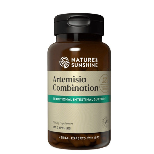 Nature's Sunshine Artemisia Combination capsules to help the intestine. 