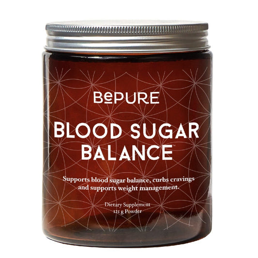 Jar of BePure Blood Sugar Balance – natural supplement for blood sugar regulation and metabolic support 121g Powder