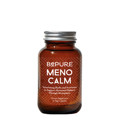 Image of BePure MenoCalm – Menopause Support Supplement Bottle – Eases Hot Flushes, Mood Swings & Hormonal Imbalance