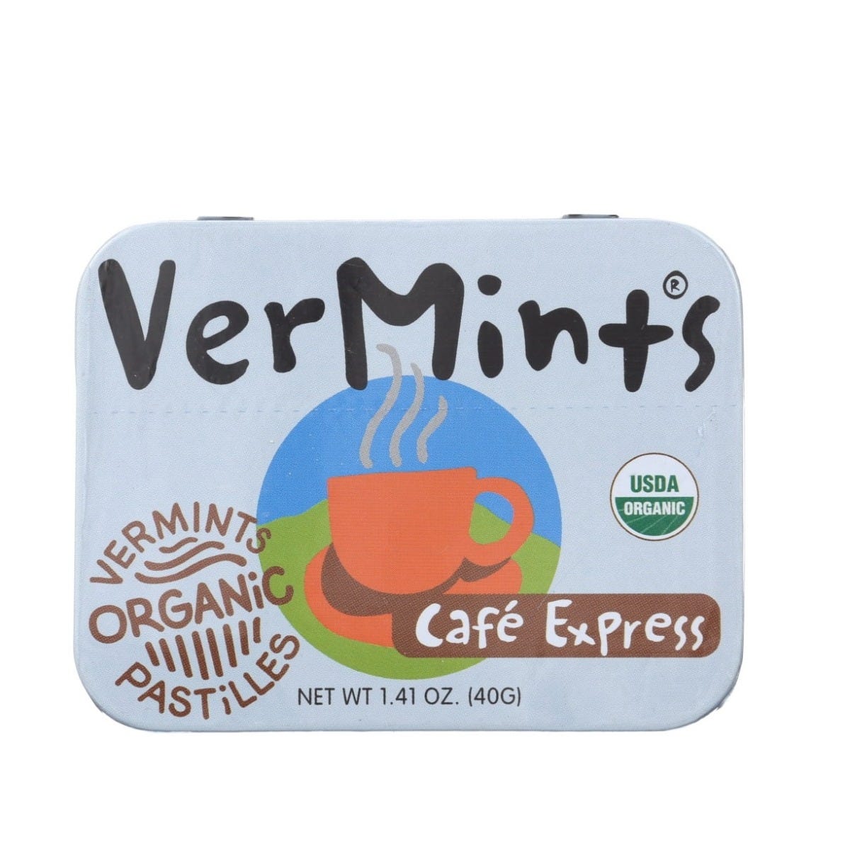 VerMints Café Express Organic Mints tin – bold coffee-flavoured mints for fresh breath on the go - 40g
