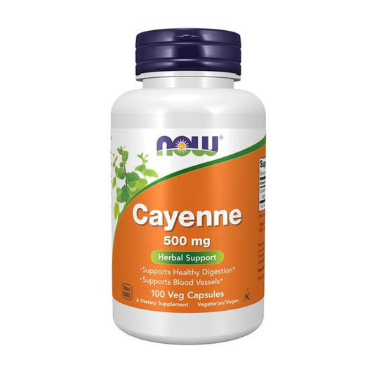 NOW Cayenne 500mg – Herbal Support for Circulation and Digestion - 100 Capsules