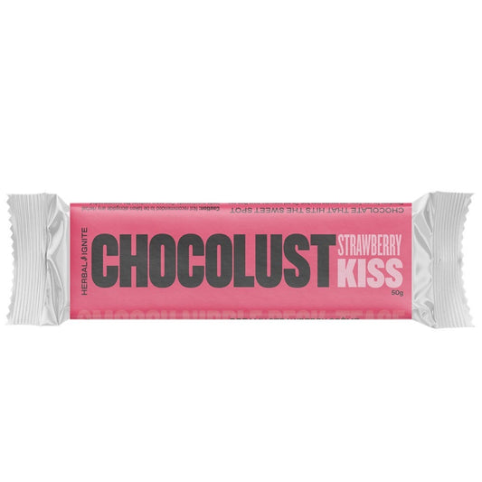 Herbal Ignite Chocolust Strawberry Kiss – mood and libido support chocolate with herbal extracts in strawberry flavour - 50g
