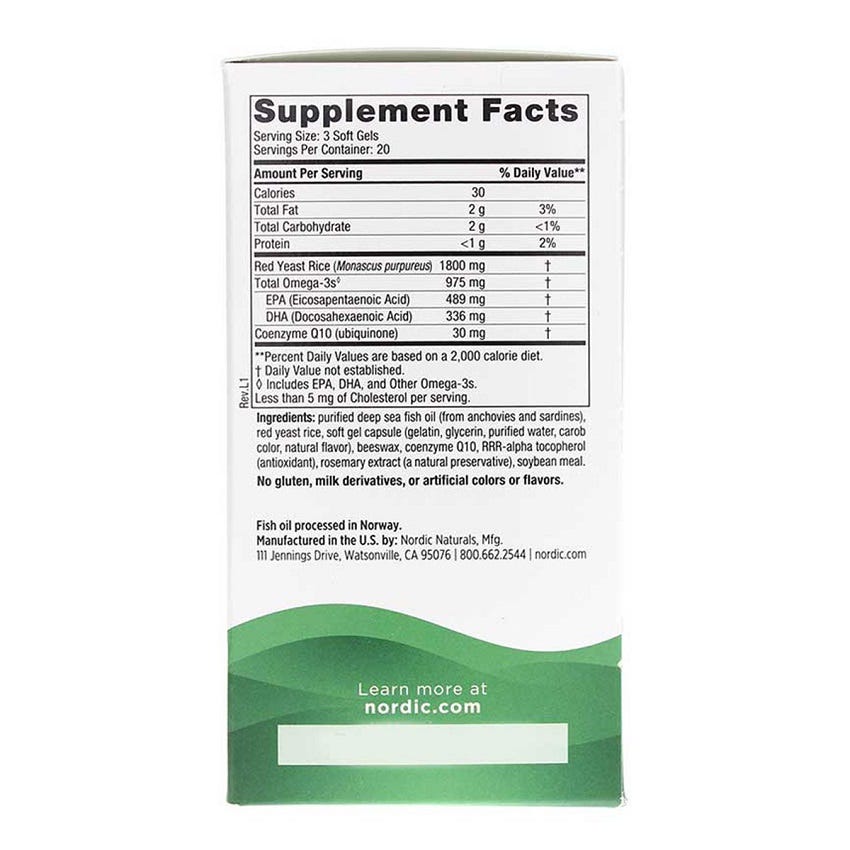 Image of Nordic Naturals Cholesterol Support Supplement Box Back