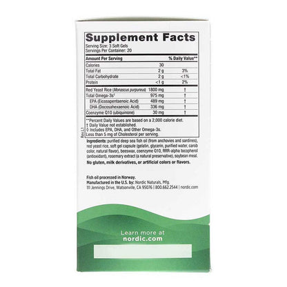 Image of Nordic Naturals Cholesterol Support Supplement Box Back