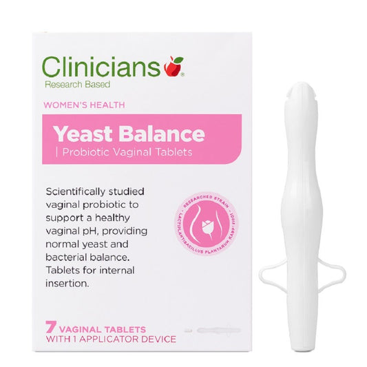 Clinicians Yeast Balance Supplement Carton and Applicator - Natural Support