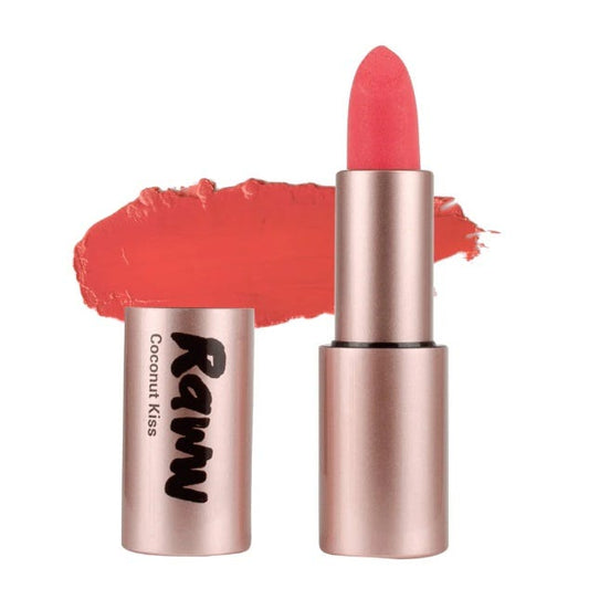 Raww Coconut Kiss Lipstick – Petite Peach with Coconut Oil and peachy-nude colour - 4g