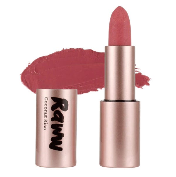 Raww Coconut Kiss Lipstick – Petite Peach with Coconut Oil and peachy-nude colour - 4g