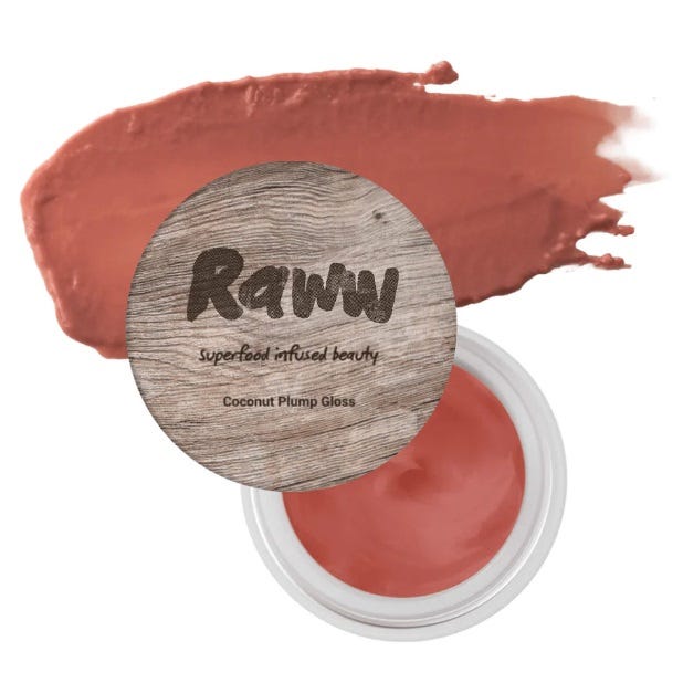 Raww Coconut Plump Gloss Apple Tini – Natural plumping lip gloss with Coconut and Peppermint Oil - 3.1ml