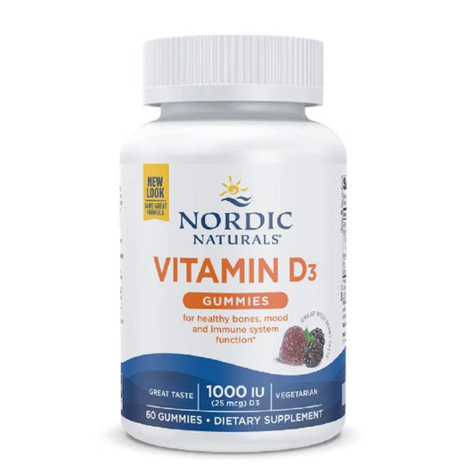 Nordic Naturals Vitamin D3 1000 IU – natural vitamin D for bone and immune support - 60 Gummies