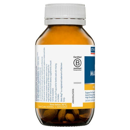 Image of the back of the bottle of Ethical Nutrients Mega Magnesium 