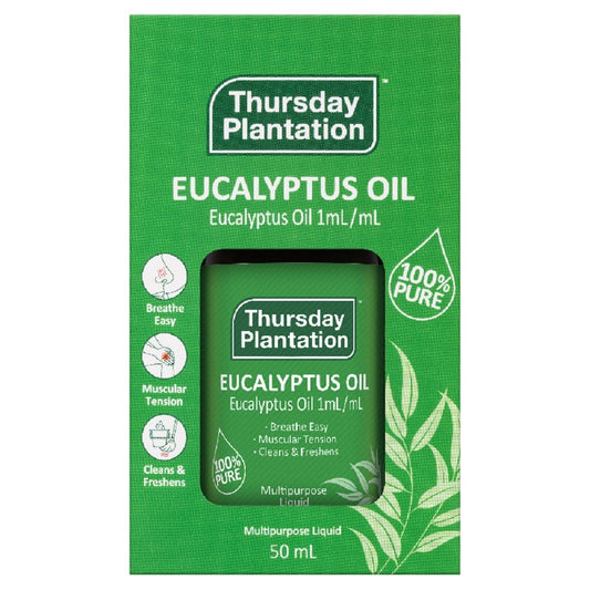Image of Thursday Plantation’s Eucalyptus Oil providing 100% pure Eucalyptus Globulus oil