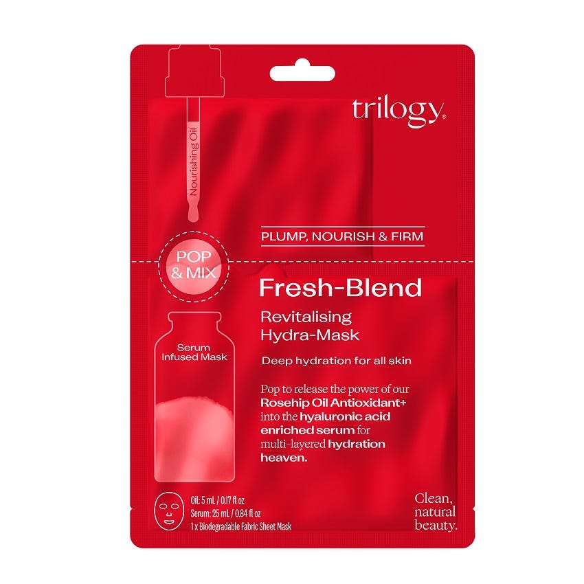 Image of Trilogy Fresh Blend Revitalising Hydra Mask package. 