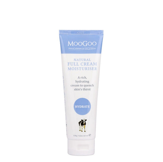 MooGoo Full Cream Moisturiser the ultimate skin thirst quencher. 