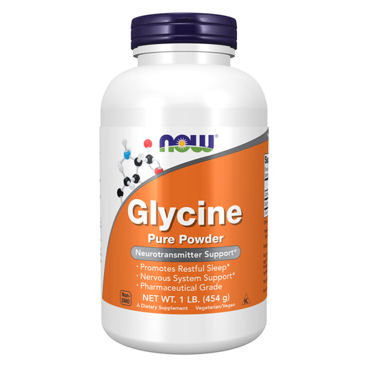 NOW Glycine Pure Powder - Product Container 