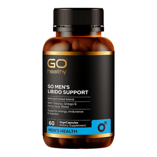 GO Healthy Men’s Libido Support 60 Capsule Bottle – herbal supplement capsules for male vitality, libido & sexual wellness
