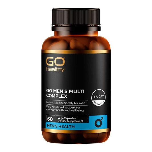 GO Healthy GO Men’s Multi Advanced / Multi Complex VegeCapsules bottle – 60 Capsules – men’s daily multivitamin with 29 vitamins, minerals and herbal antioxidants