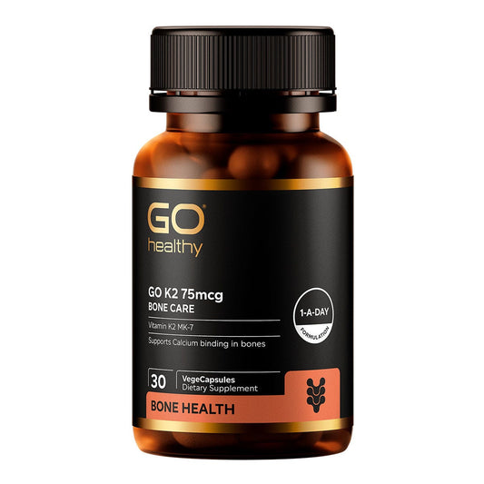 GO Healthy GO K2 75mcg Bone Care – Supports Bone Density & Heart Health - 30 Capsules
