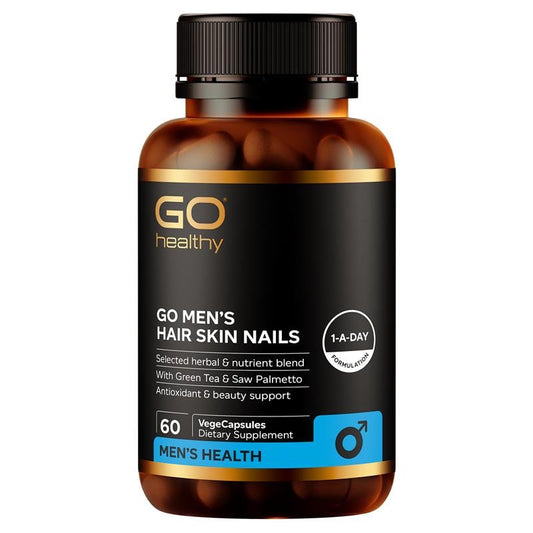 GO Healthy GO Men's Hair Skin Nails for Antioxidant Support and healthy complexion. 60 Capsules