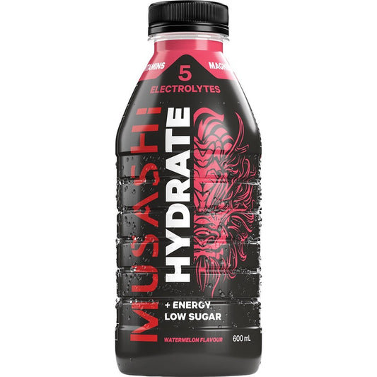 Musashi Hydrate Watermelon flavour – electrolyte hydration drink powder for sports and recovery - 600ml