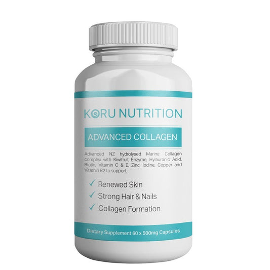Koru Nutrition Advanced Collagen tub – hydrolysed collagen supplement for joint, skin, and connective tissue support - 60 Capsules