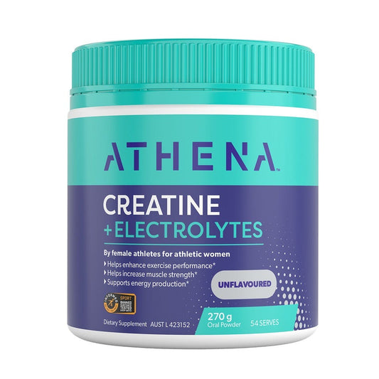 Image of Athena Creatine + Electrolytes Powder for exercise performance. 